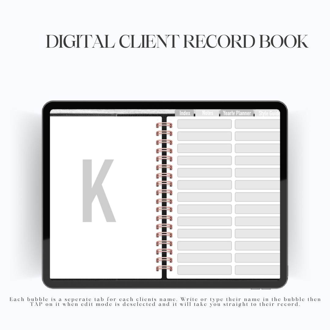 DIGITAL CLIENT RECORD BOOK (Done For You)