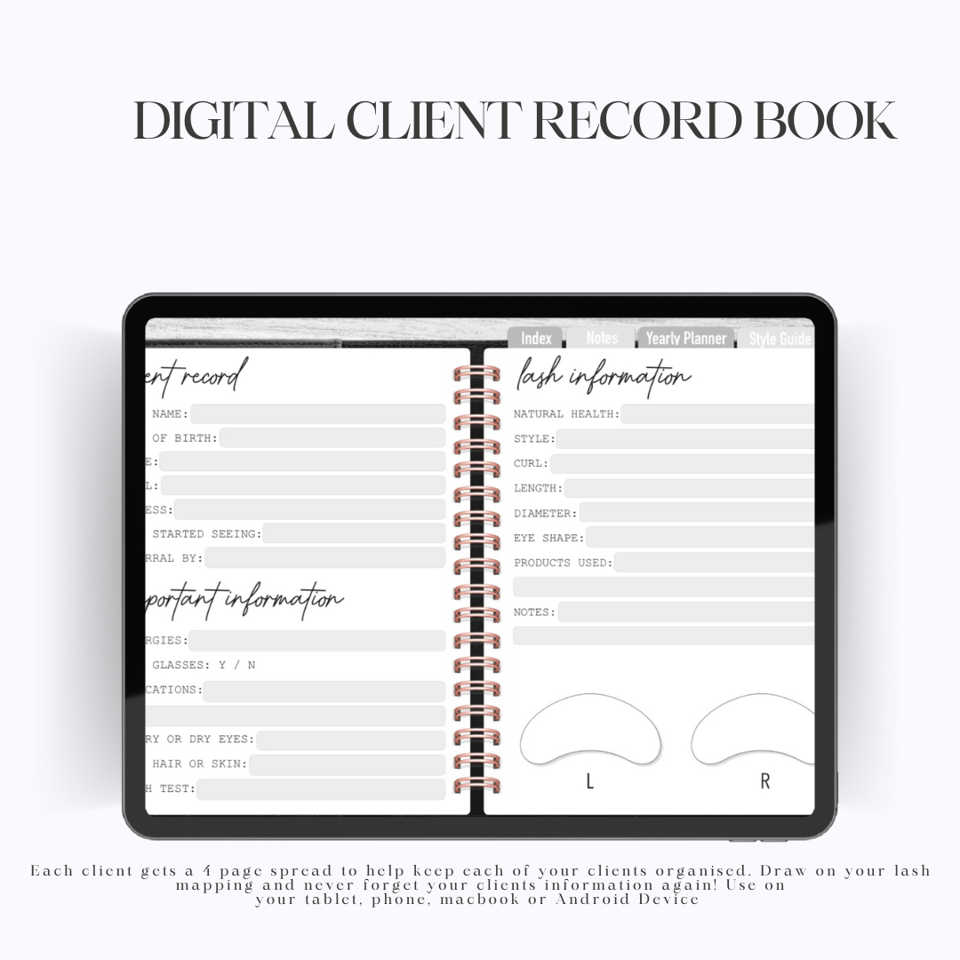 DIGITAL CLIENT RECORD BOOK (Done For You)